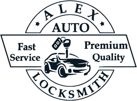 The Alex Auto Locksmith badge as it appears on the van